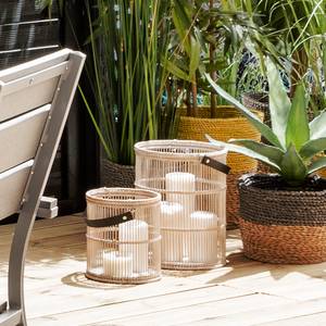 Windlicht Genua Rattan - Beige - Höhe: 20 cm