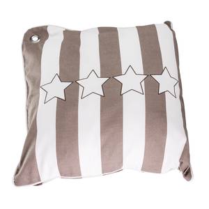 Kussen Stars & Stripes Neo katoen - Beige/wit