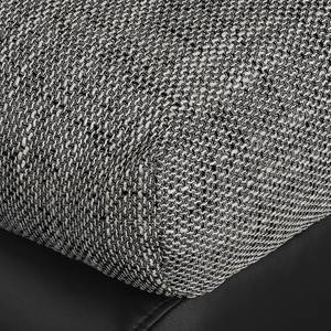 Canapé panoramique Bandya Imitation cuir / Tissu structuré - Noir / Gris - Méridienne courte à droite / longue à gauche (vue de face) - Fonction couchage