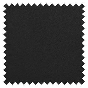 Canapé panoramique Bandya Imitation cuir / Tissu structuré - Noir / Gris - Méridienne courte à droite / longue à gauche (vue de face) - Fonction couchage