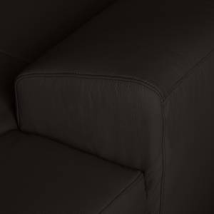 Canapé panoramique Bollon Imitation cuir - Marron foncé - Méridienne courte à droite (vue de face) - Fonction couchage