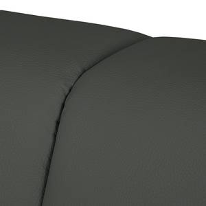 Canapé panoramique Bollon Imitation cuir - Gris foncé - Méridienne courte à gauche (vue de face) - Fonction couchage