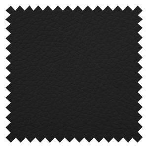 Canapé panoramique Bollon Imitation cuir - Noir - Méridienne courte à gauche (vue de face) - Fonction couchage