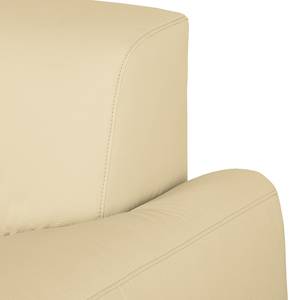Canapé panoramique Bollon Imitation cuir - Beige chaud - Méridienne courte à droite (vue de face) - Fonction couchage