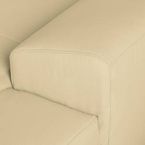 Canapé panoramique Bollon Imitation cuir - Beige chaud - Méridienne courte à droite (vue de face) - Sans fonction