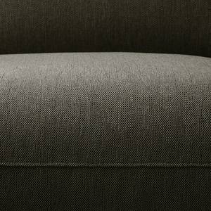 Wohnlandschaft Bora II Webstoff Webstoff Saia: Schwarz-Braun - Longchair davorstehend links / Ottomane rechts