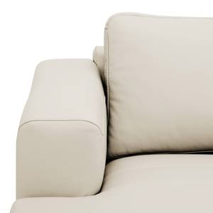 Wohnlandschaft Bora Echtleder Echtleder Neka: Creme - Longchair davorstehend links / Ottomane rechts - Eiche