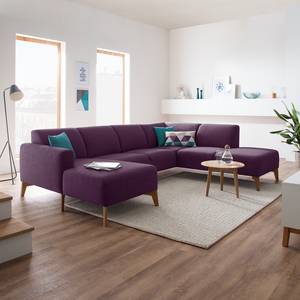 Wohnlandschaft Bora II Webstoff Webstoff Anda II: Violett - Longchair davorstehend links / Ottomane rechts