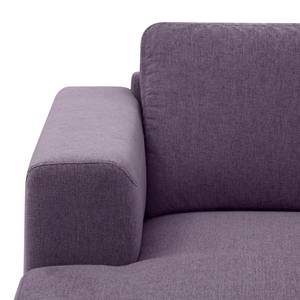 Wohnlandschaft Bora Webstoff Webstoff Anda II: Violett - Longchair davorstehend links / Ottomane rechts - Eiche