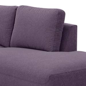 Wohnlandschaft Bora Webstoff Webstoff Anda II: Violett - Longchair davorstehend links / Ottomane rechts - Eiche