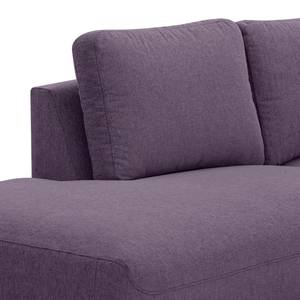 Wohnlandschaft Bora Webstoff Webstoff Anda II: Violett - Longchair davorstehend rechts / Ottomane links - Edelstahl