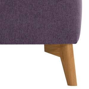 Wohnlandschaft Bora Webstoff Webstoff Anda II: Violett - Longchair davorstehend rechts / Ottomane links - Eiche