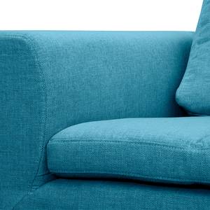 Zithoek Brooklyn II geweven stof Geweven stof Anda II: Turquoise - Longchair vooraanzicht links