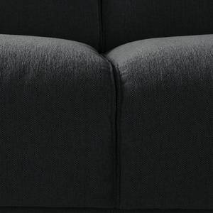 Canapé panoramique Croom Tissu - Tissu Saia: Anthracite - Méridienne courte à droite / longue à gauche (vue de face)