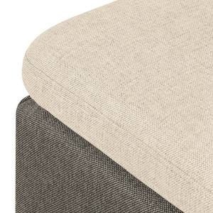 Hoekbank Cromwell geweven stof - Beige/bruin - Longchair vooraanzicht rechts/Ottomaan links