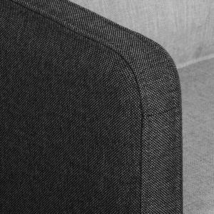 Canapé modulable Cromwell Tissu - Gris / Noir - Méridienne courte à droite / longue à gauche (vue de face)