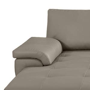 Wohnlandschaft Cuenca Kunstleder Taupe - Ottomane und Longchair links und rechts montierbar