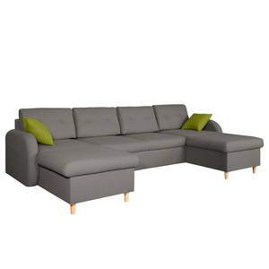 Canapé panoramique Eastville Convertible- Tissu - Gris / Vert pistache - Sans fonction couchage