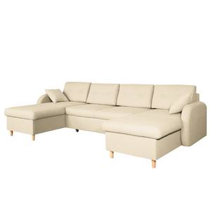 Canapé panoramique Eastville Convertible- Tissu - Beige clair - Avec fonction couchage