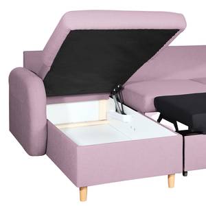 Canapé panoramique Eastville Convertible- Tissu - Mauve - Avec fonction couchage