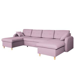 Canapé panoramique Eastville Convertible- Tissu - Mauve - Avec fonction couchage