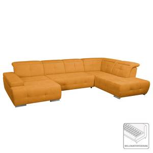 Wohnlandschaft Grafton Webstoff Orange - Longchair davorstehend links / Ottomane rechts - Keine Funktion