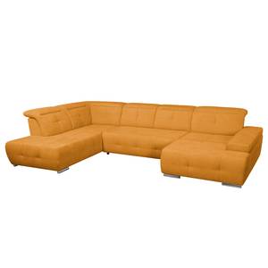 Wohnlandschaft Grafton Webstoff Orange - Longchair davorstehend rechts / Ottomane links - Keine Funktion