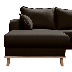 Wohnlandschaft Greeneville Strukturstoff - Espresso - Longchair davorstehend links