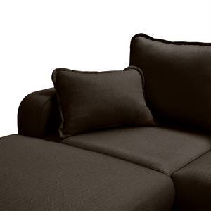 Wohnlandschaft Greeneville Strukturstoff - Espresso - Longchair davorstehend links