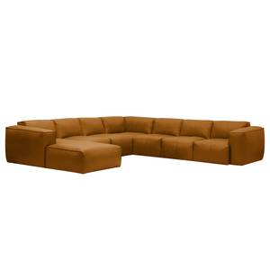 Wohnlandschaft Hudson II Echtleder Echtleder Neka: Cognac - Longchair davorstehend links