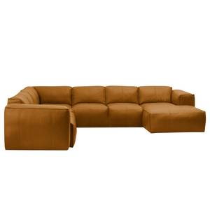 Wohnlandschaft Hudson II Echtleder Echtleder Neka: Cognac - Longchair davorstehend rechts