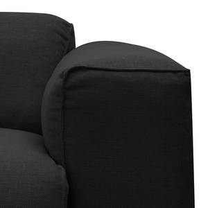 Wohnlandschaft Hudson II Webstoff Webstoff Saia: Anthrazit - Longchair davorstehend rechts