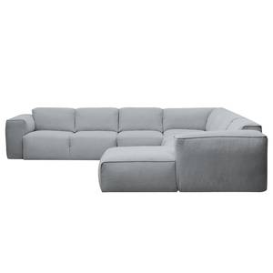 Wohnlandschaft Hudson II Webstoff Webstoff Anda II: Silber - Longchair davorstehend rechts