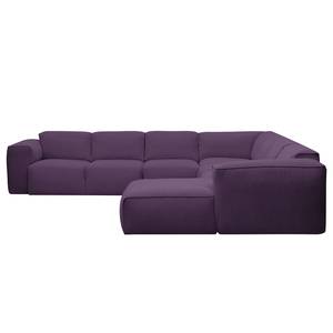 Wohnlandschaft Hudson II Webstoff Webstoff Anda II: Violett - Longchair davorstehend rechts