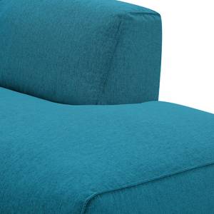 Zithoek HUDSON Geweven stof Anda II: Turquoise - Longchair vooraanzicht links/Ottomaan rechts