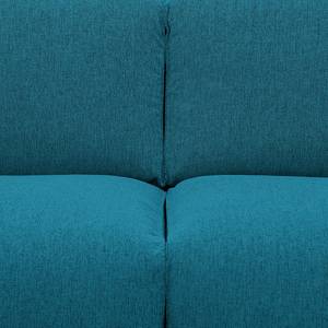 Canapé panoramique HUDSON Tissu Anda II : Turquoise - Méridienne courte à droite / longue à gauche (vue de face)