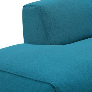 Zithoek HUDSON Geweven stof Anda II: Turquoise - Longchair vooraanzicht rechts/Ottomaan links