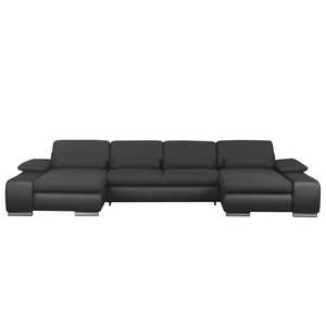 Canapé panoramique convertible Infinity Imitation cuir / Tissu - Noir