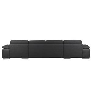 Canapé panoramique convertible Infinity Imitation cuir / Tissu - Noir