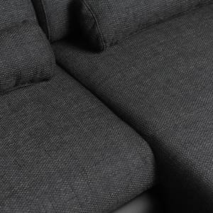 Canapé panoramique convertible Infinity Imitation cuir / Tissu - Noir