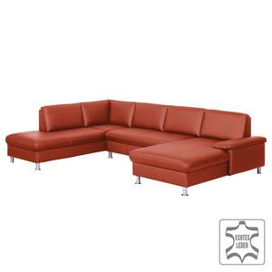 Wohnlandschaft Monreale Echtleder Rot - Echtleder - 324 x 85 x 207 cm