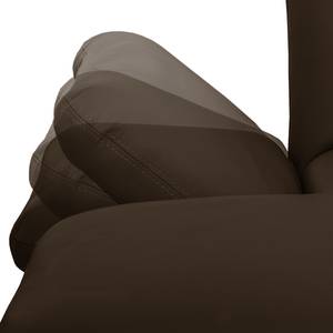 Canapé panoramique Napola (convertible) Cuir véritable - Marron foncé