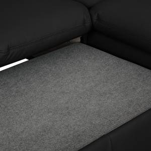Canapé panoramique Napola (convertible) Cuir véritable - Noir