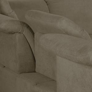 Canapé panoramique Palmerston Tissu - Marron - Méridienne courte à gauche / longue à droite (vue de face)