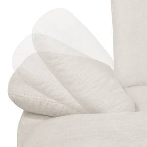 Canapé panoramique Palmerston Tissu - Crème - Méridienne courte à gauche / longue à droite (vue de face)