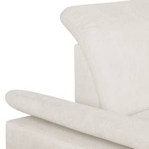 Wohnlandschaft Palmerston Webstoff Creme - Longchair davorstehend links / Ottomane rechts