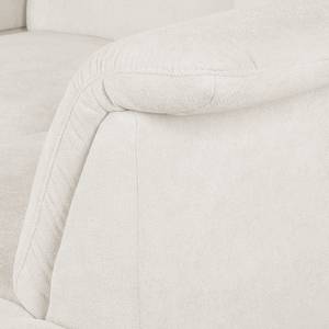 Wohnlandschaft Palmerston Webstoff Creme - Longchair davorstehend links / Ottomane rechts