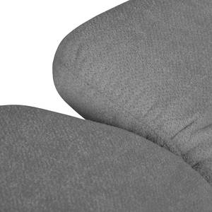 Canapé panoramique Palmerston Tissu - Gris foncé - Méridienne courte à gauche / longue à droite (vue de face)