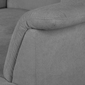Canapé panoramique Palmerston Tissu - Gris foncé - Méridienne courte à gauche / longue à droite (vue de face)