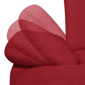 Wohnlandschaft Palmerston Webstoff Rot - Longchair davorstehend links / Ottomane rechts